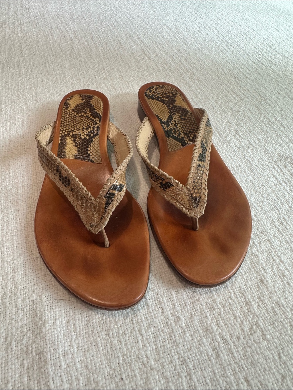 Cole Haan python thong Sandle with python  Insole